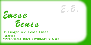 emese benis business card